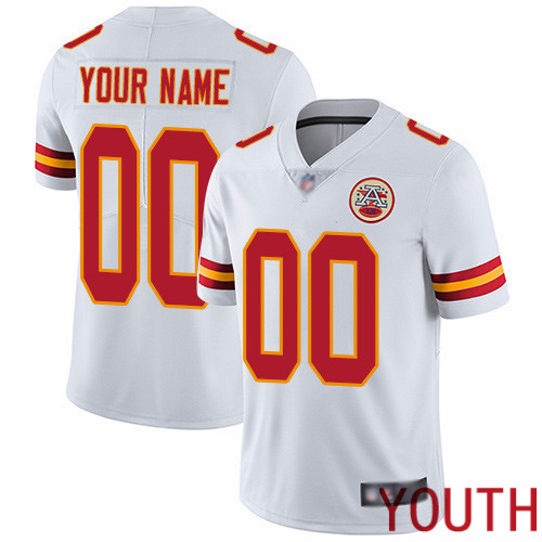 Youth Kansas City Chiefs Customized White Vapor Untouchable Custom Limited Football Jersey->customized nfl jersey->Custom Jersey
